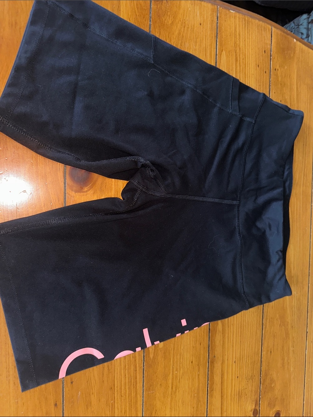 Calvin Klein Black Bike Shorts with Pink Logo Accent
